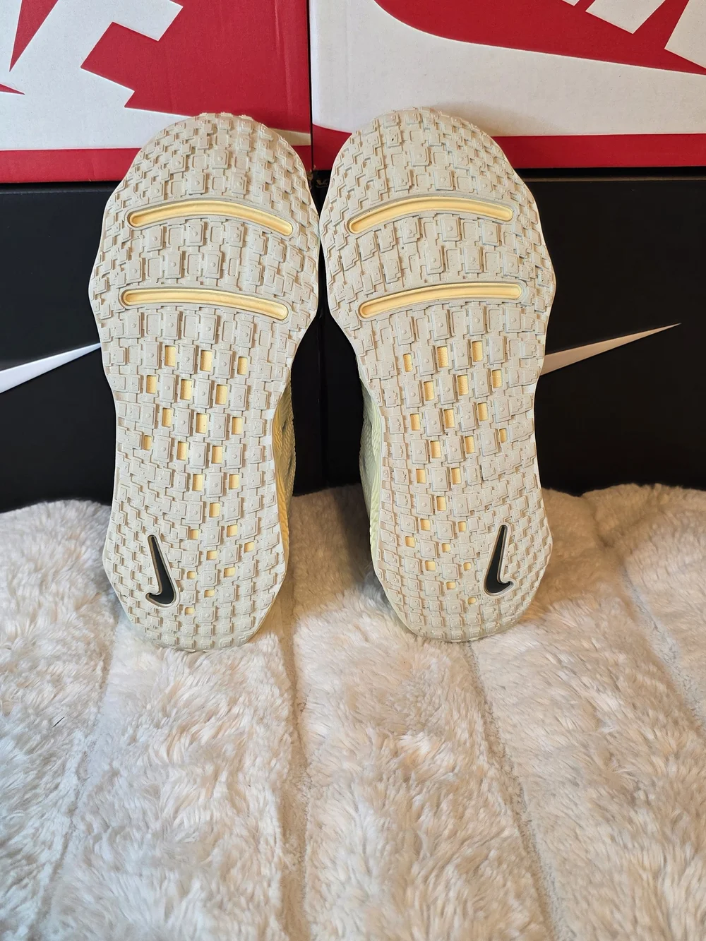 Nike Black Sneakers with Pale Yellow Platform Soles
